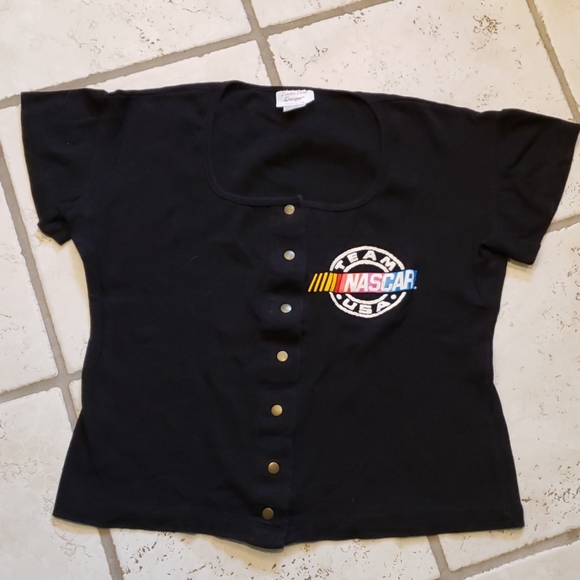 ladies first design Tops - NASCAR Black short sleeve top